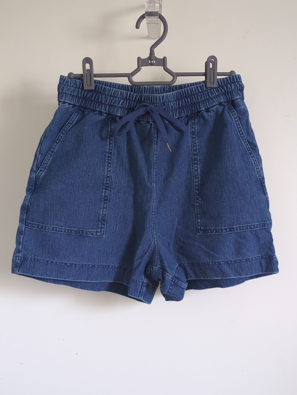 Uniqlo Navy Blue Denim Drawstring Shorts